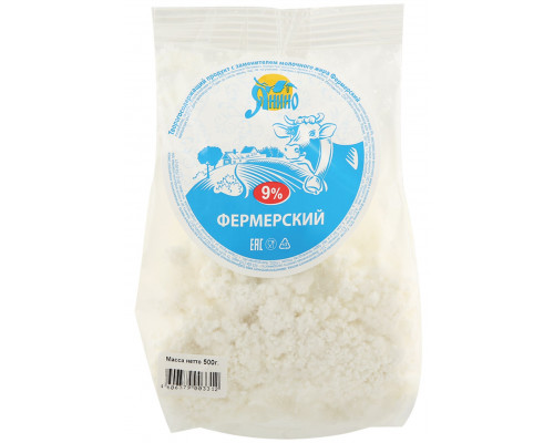 Творогосодержащий  продукт Фермерский 9% 500 г ф/пакет ЗМЖ